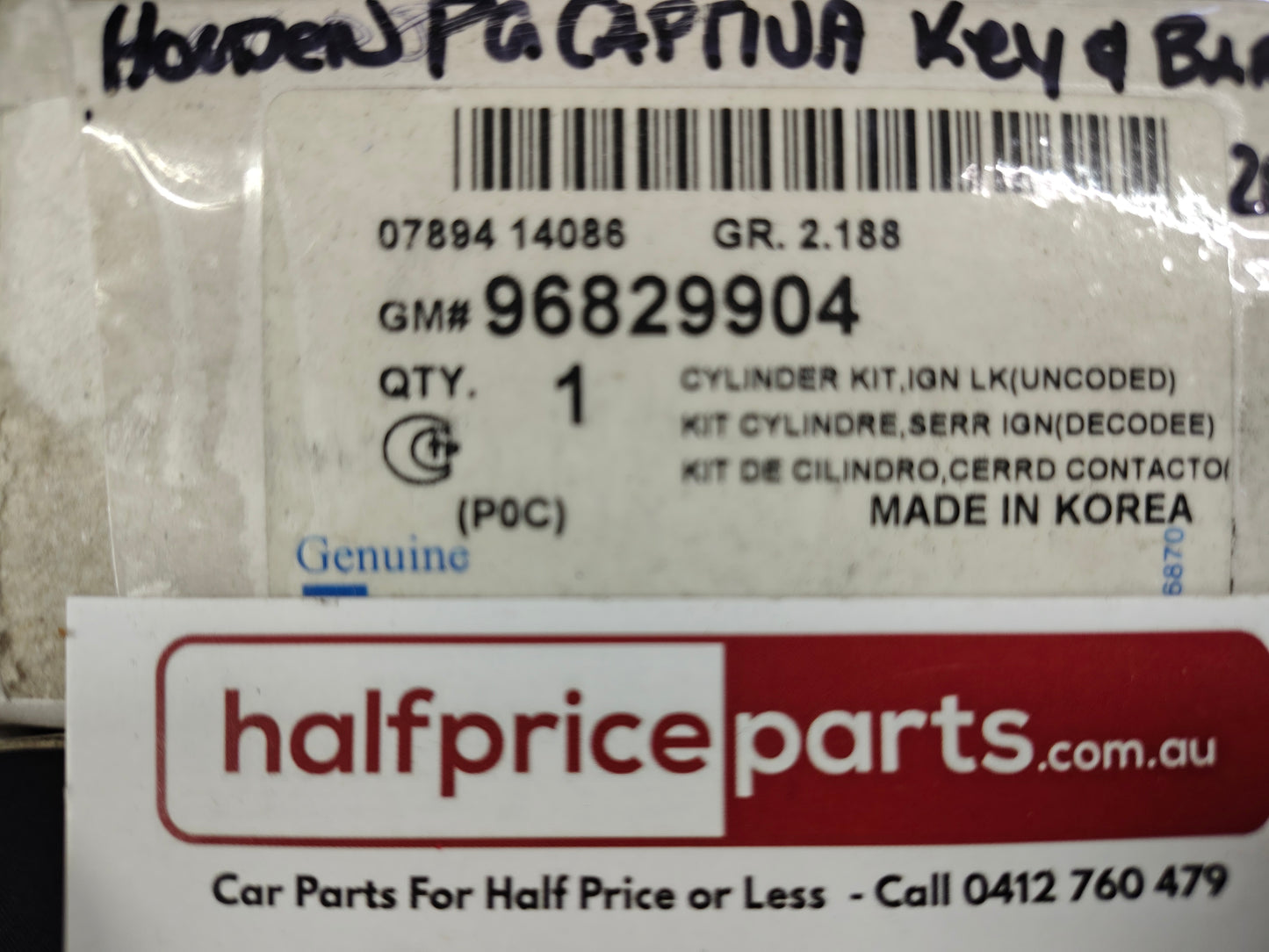 Holden CG Captiva Genuine Remote Key And Ignition Barrel New Part