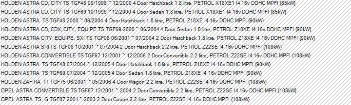 ACDelco Holden Astra TS Front Brake Pads New Part