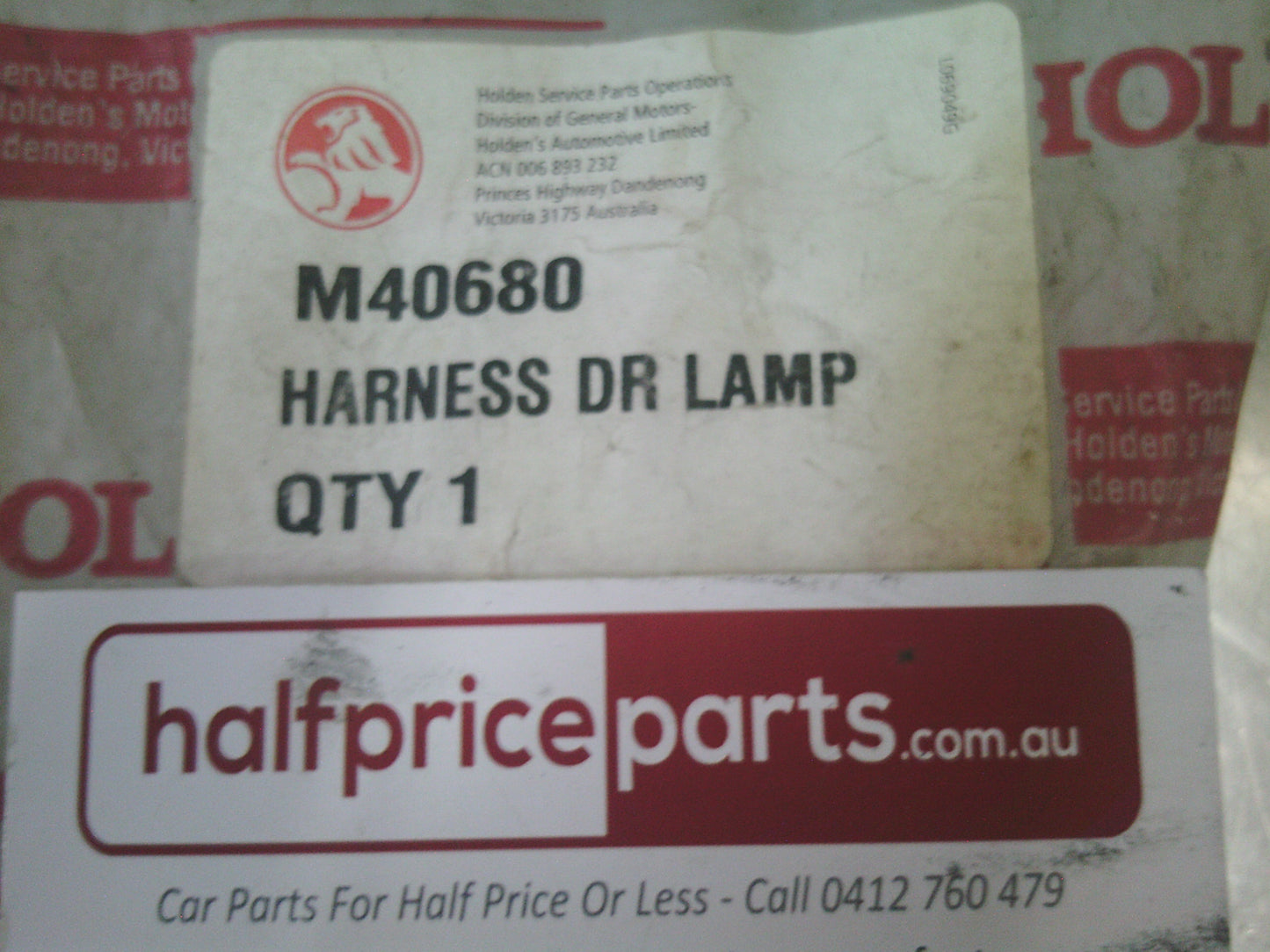 Holden Jackaroo / Rodeo Genuine Driving Lamp Harness - New Part