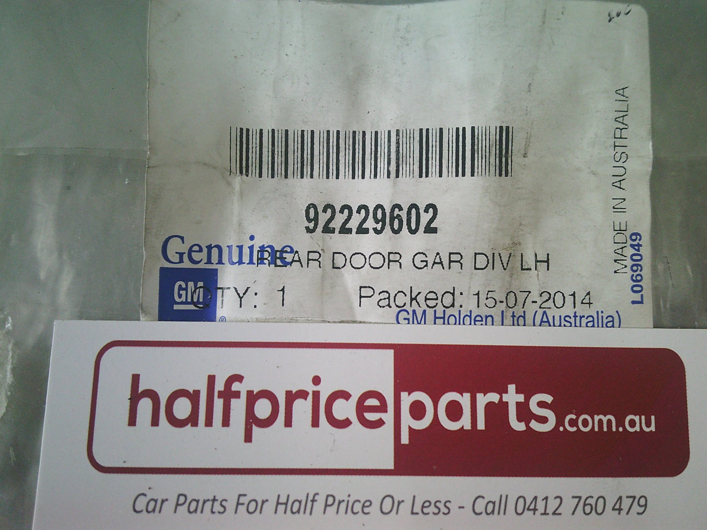 Holden VE Commodore Genuine Left Hand Rear Door Frame Garnish New Part
