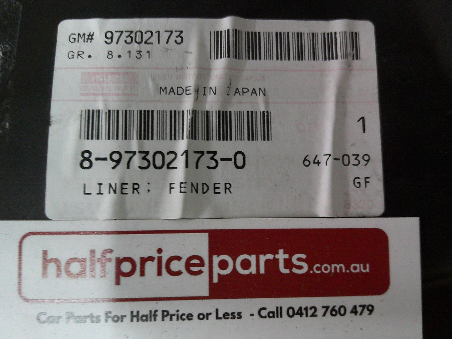 Holden TF Rodeo/Isuzu D-Max Genuine Left Hand Front Inner Splash Shield New Part