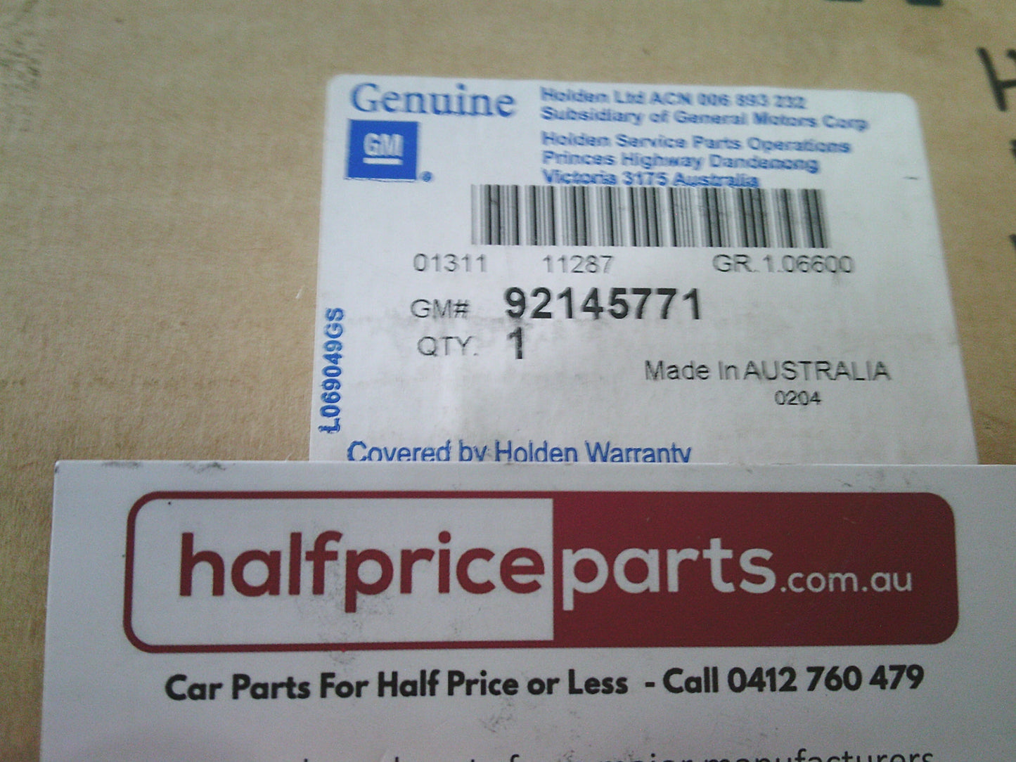 Holden VY Calais/Commodore V6 Genuine Driver Side Small Radiator Fan And Motor New Part