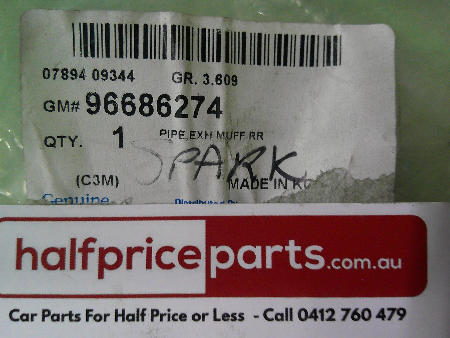 Holden TK Barina Spark Genuine Exhaust Muffler Rear Pipe Round Type New Part