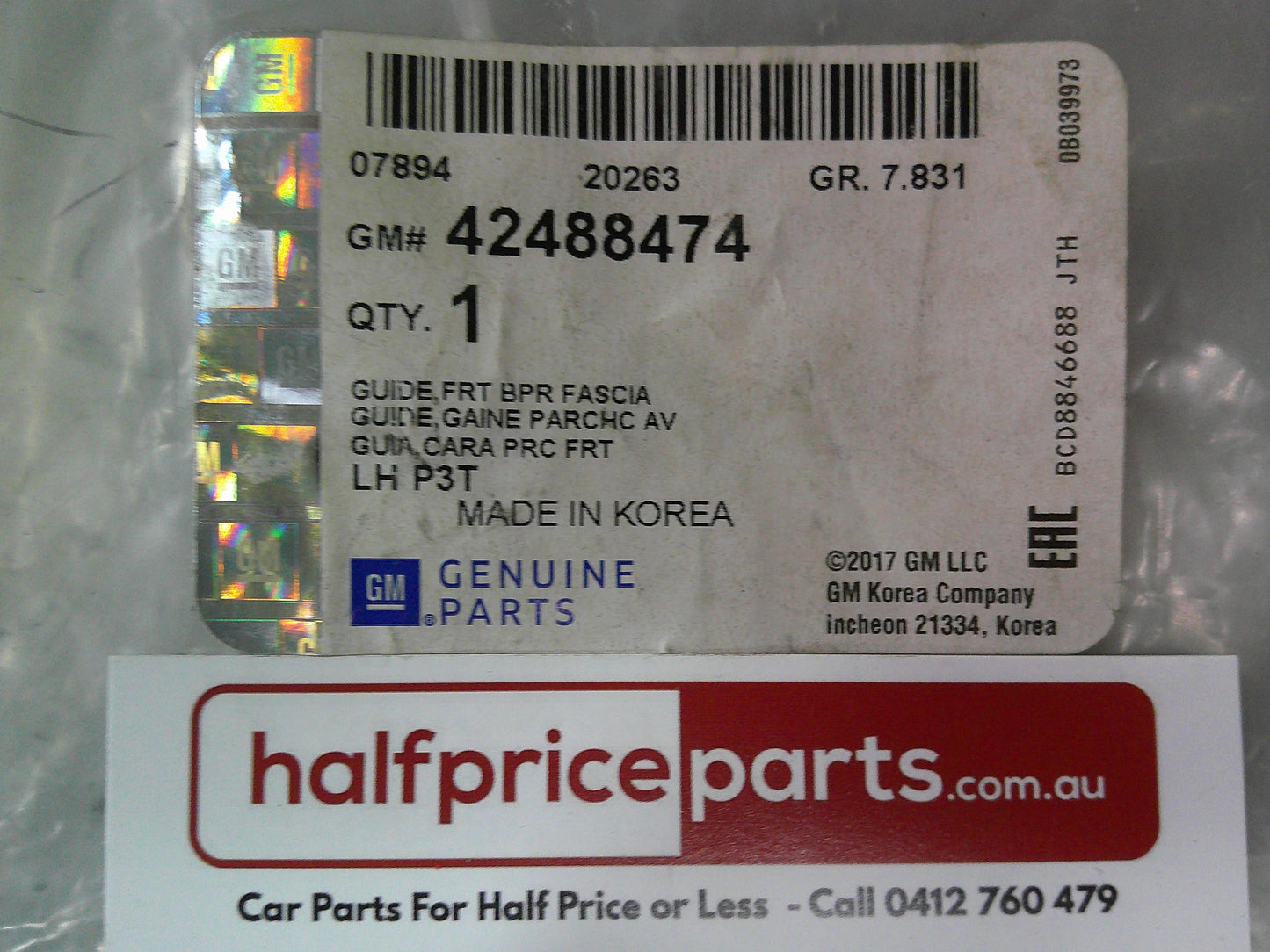 Holden Trax Genuine Front Left Hand Bumper Guide New Part