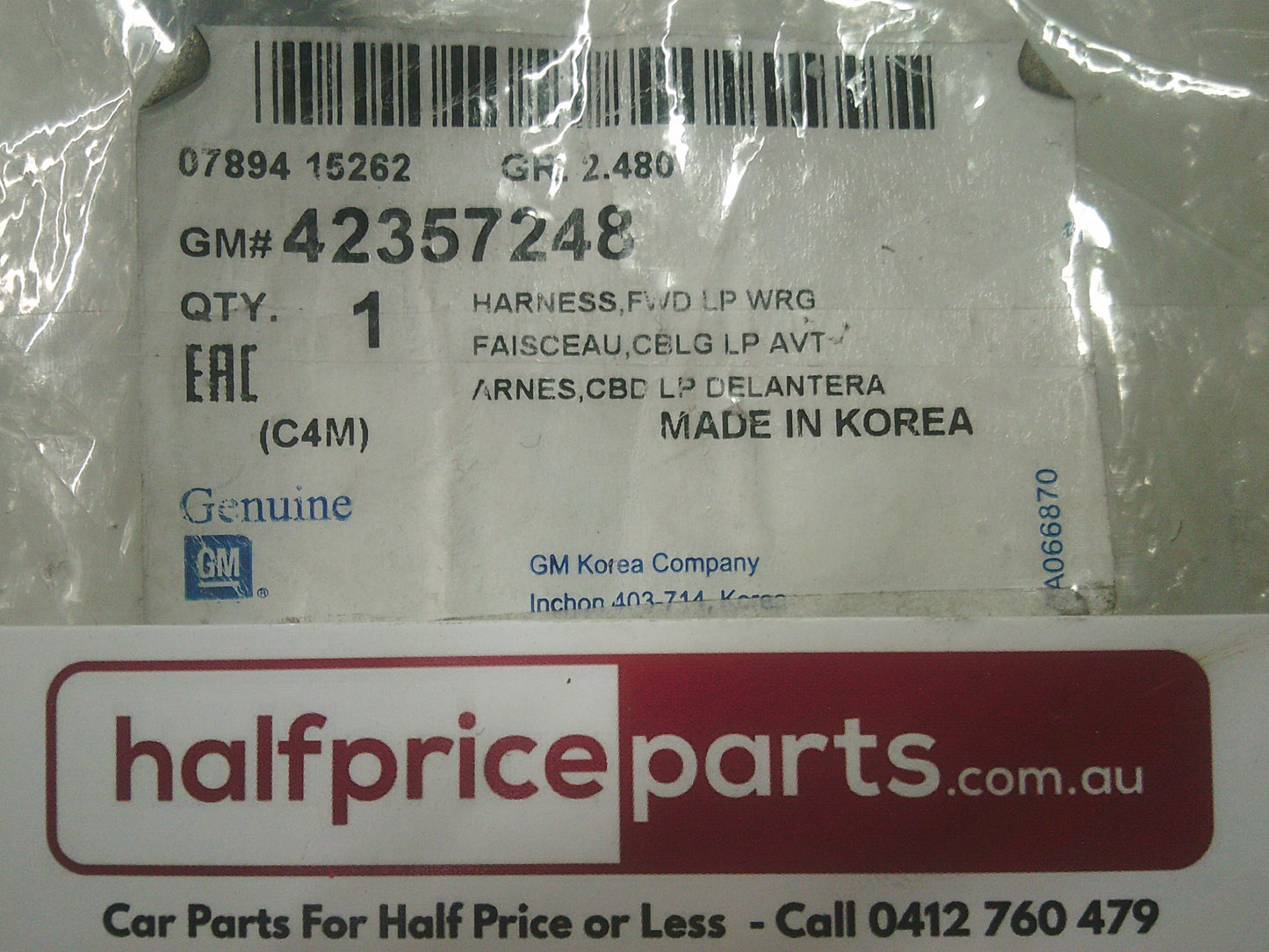Holden Trax Genuine Headlight Wiring Harness ASM New Part