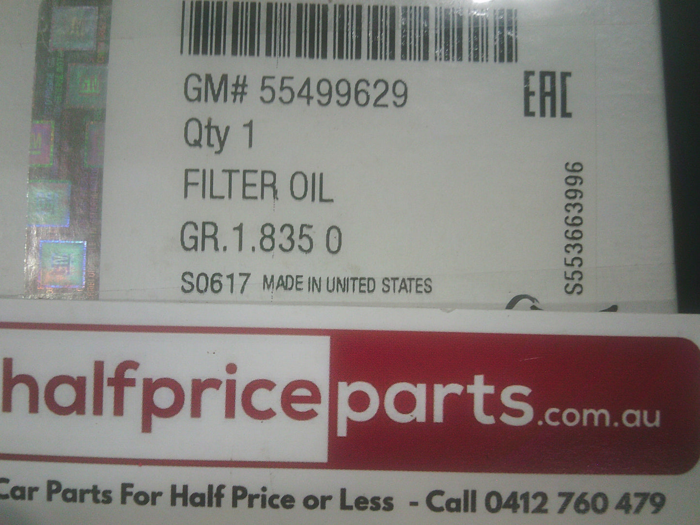 GM Oil Filter Suits Chevrolet/Holden New Part