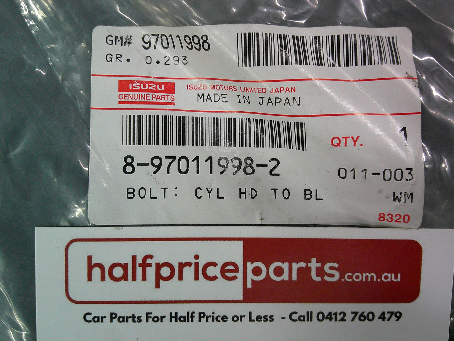 Holden Jackaroo Genuine Cylinder Head Bolt M11 x 155 New Part