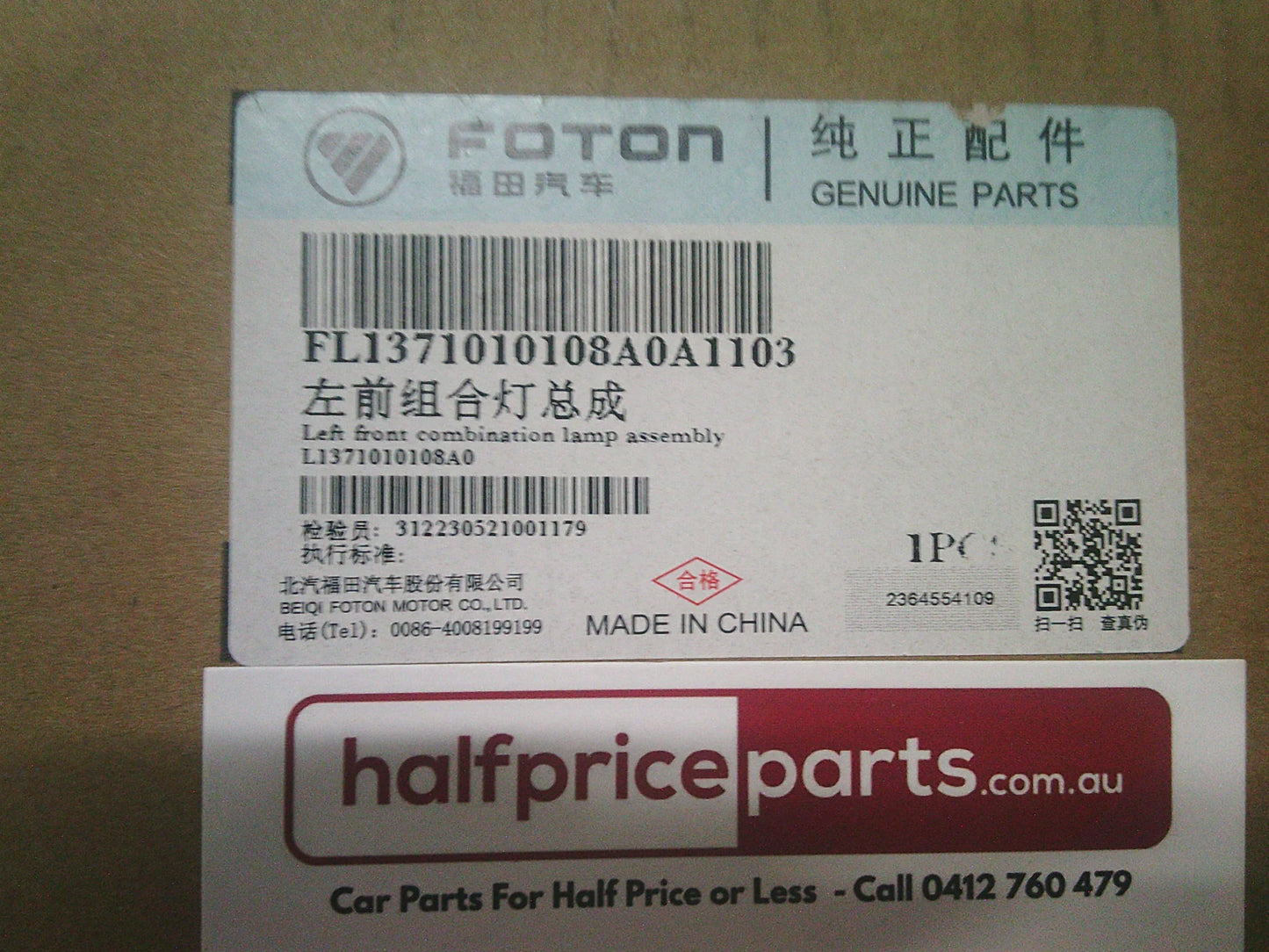 Foton Aumark/ISF Genuine Left Hand Front Head Light Assembly New Part