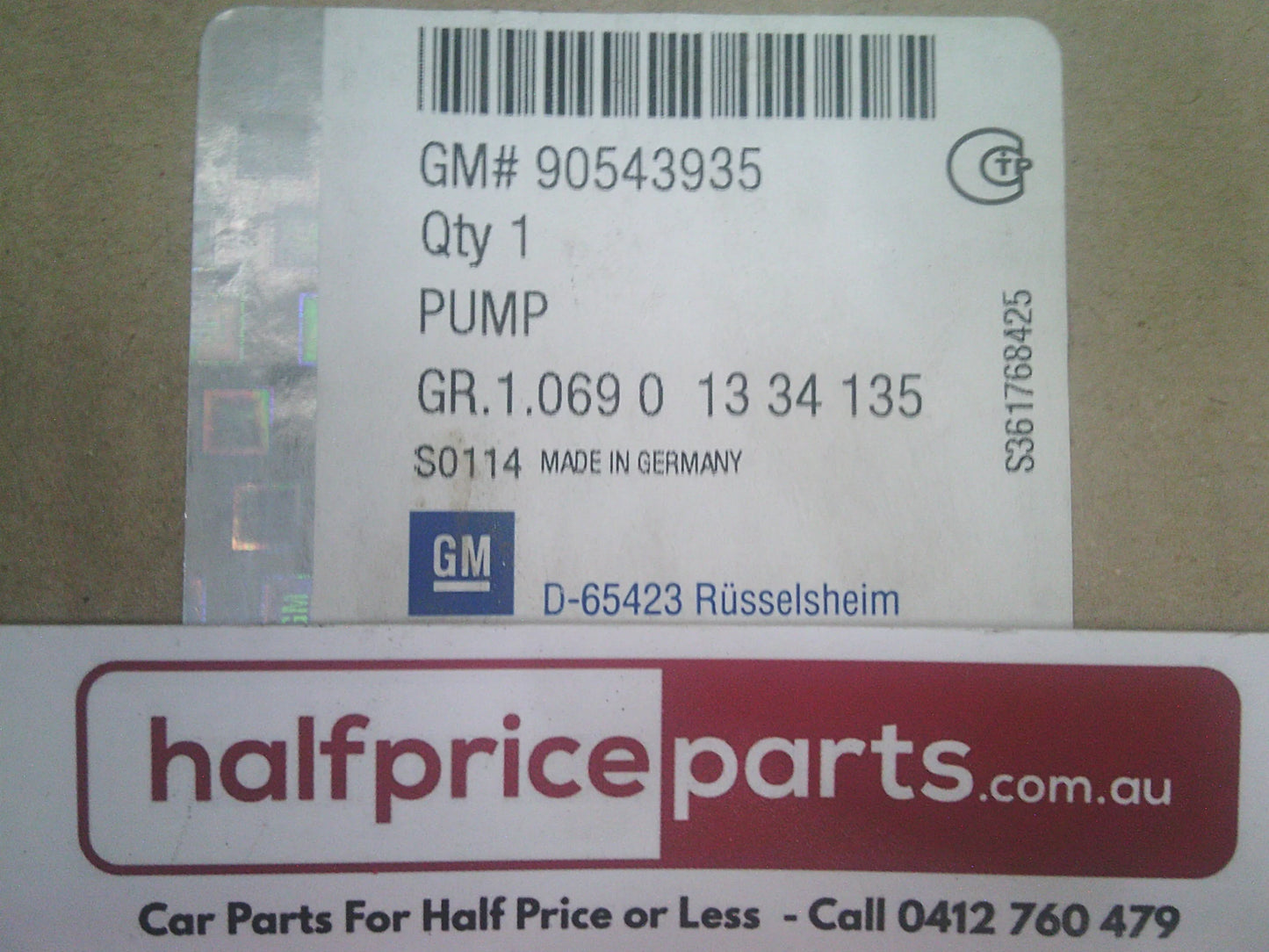 Holden TS Astra/XC Barina/XC Tigra Genuine Water Pump Motor New Part