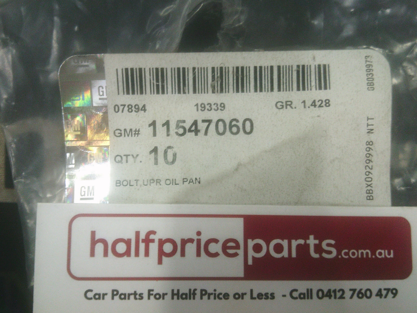 1Y3 Corvette Genuine Upper Oil Pan Bolt New Part
