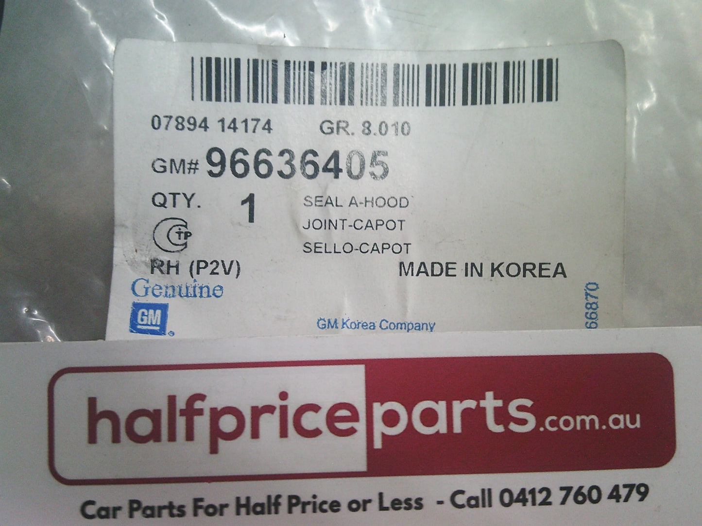 Holden Epica Genuine Right Hand Front Bonnet Seal New Part