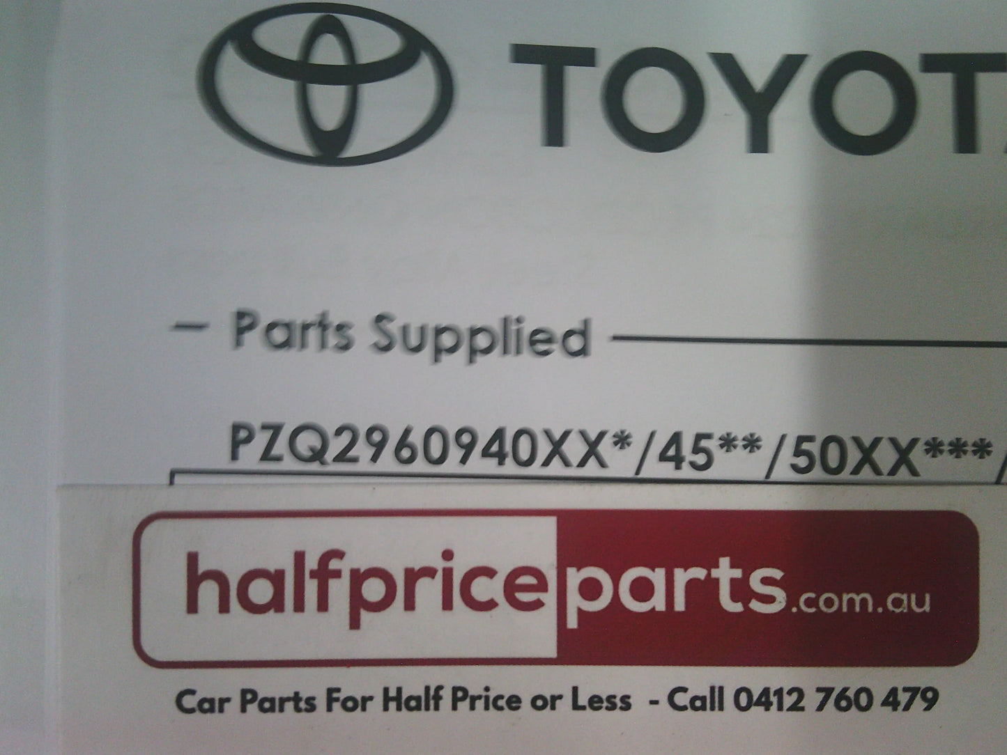 Toyota Landcruiser Prado GX/GXL/Altitude Genuine Bull Bar Fitting Kit (Less 2 Main Mounting Brackets) New Part