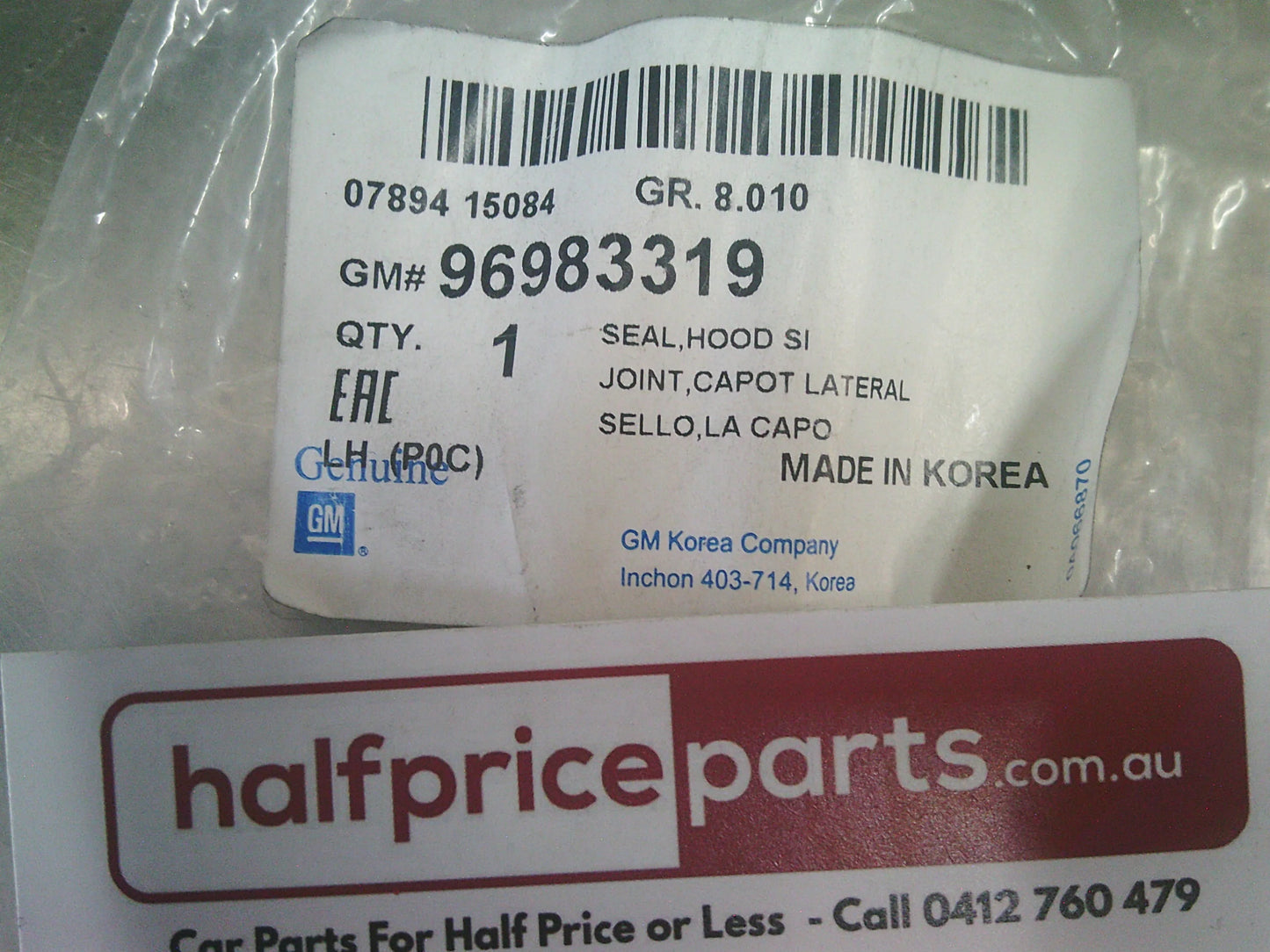 Holden CG Captiva Genuine Left Hand Front Bonnet Hood Seal New Part