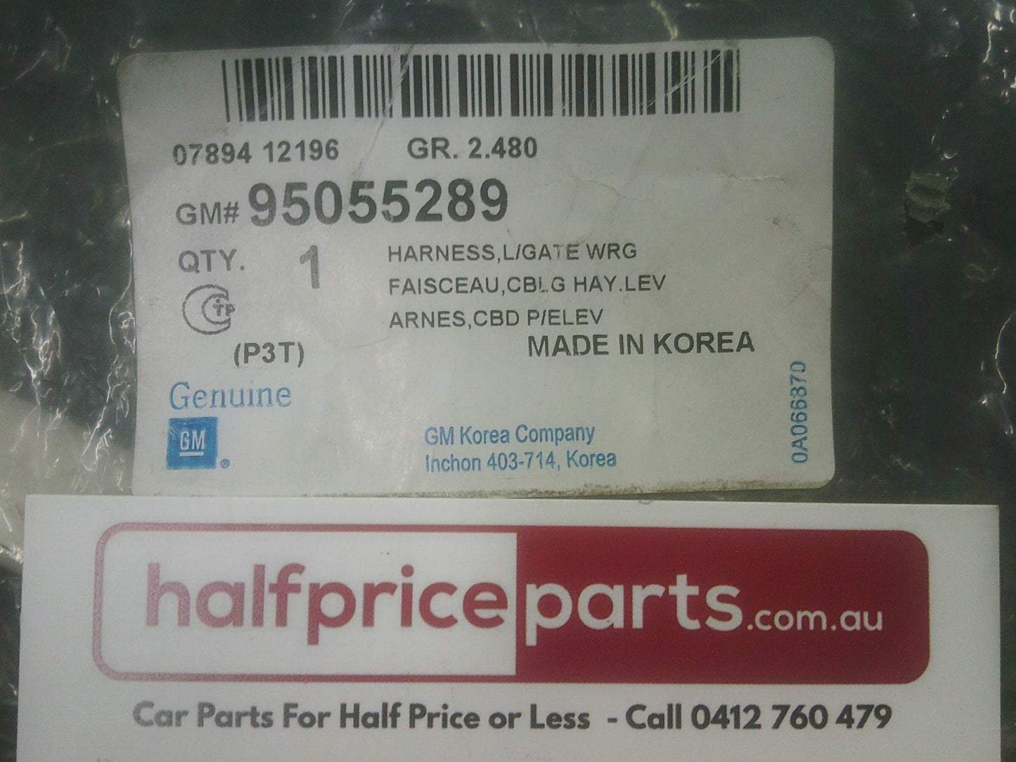 Holden TM Barina Genuine Tail Gate Wiring Harness New Part