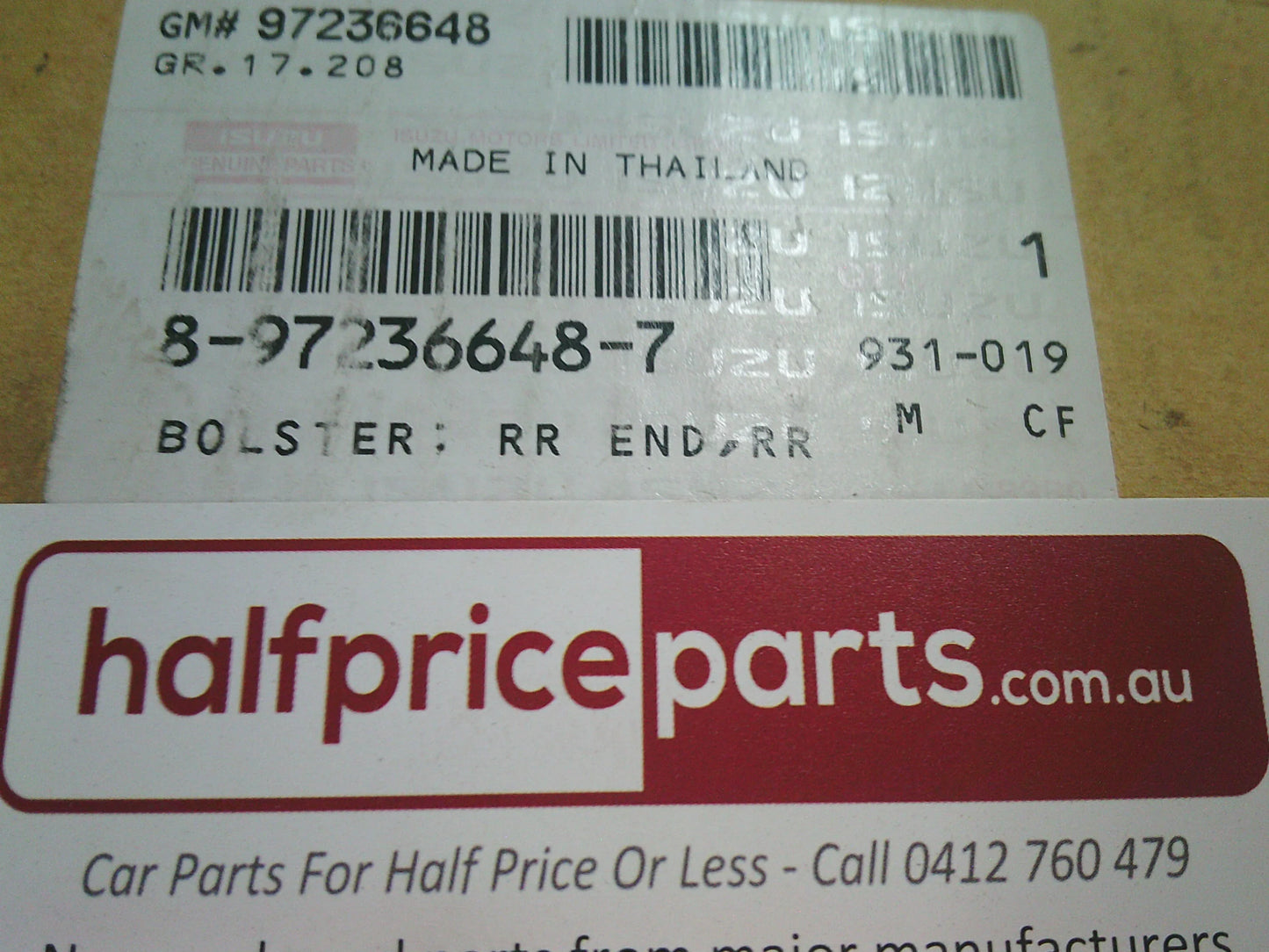 Holden RC Colorado/RA Rodeo Genuine Bolster Rear Tub End (Unpainted) New Part