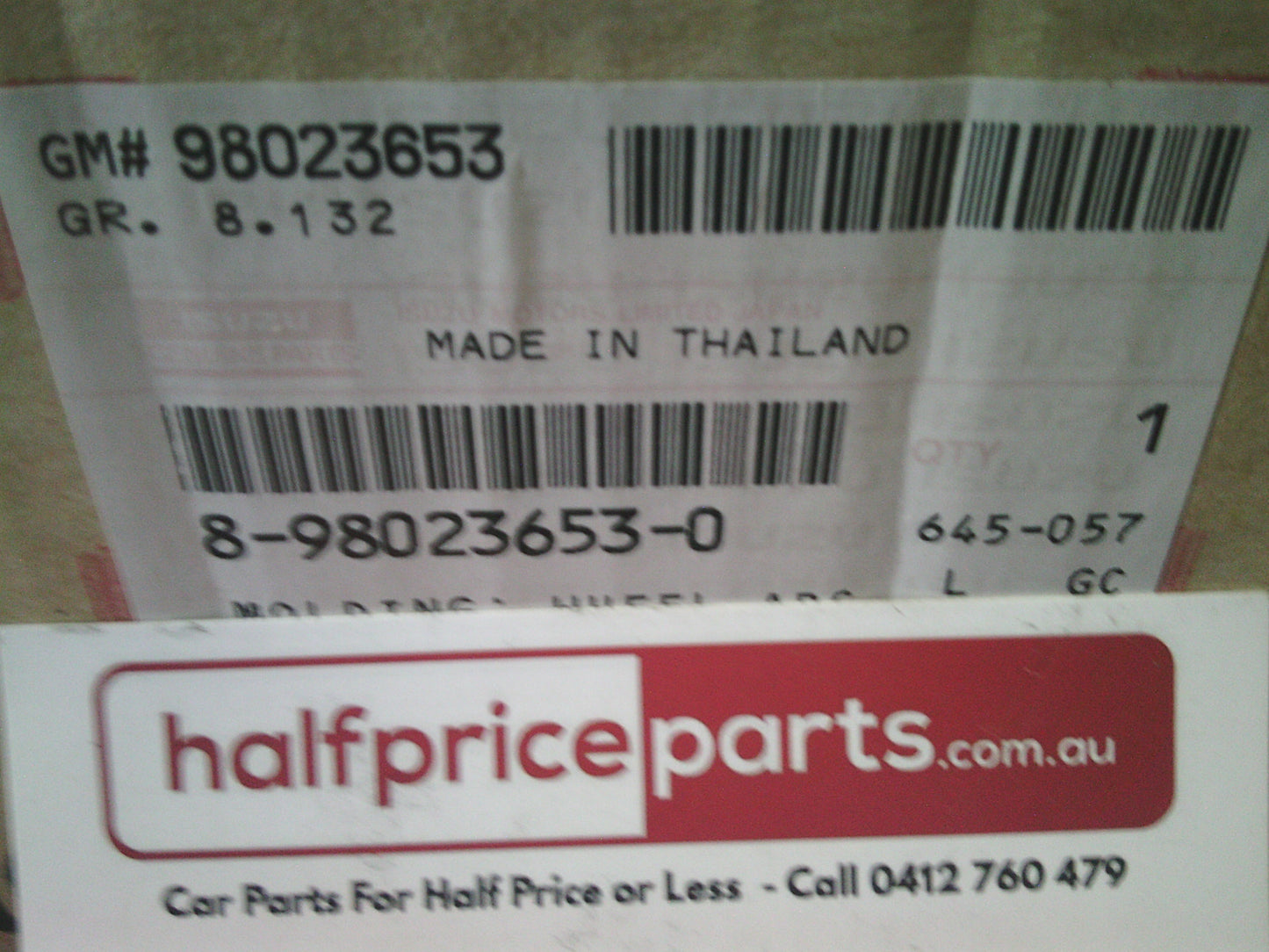 Holden RA Rodeo Genuine Left Hand Rear Tub Flare (Unpainted) New Part