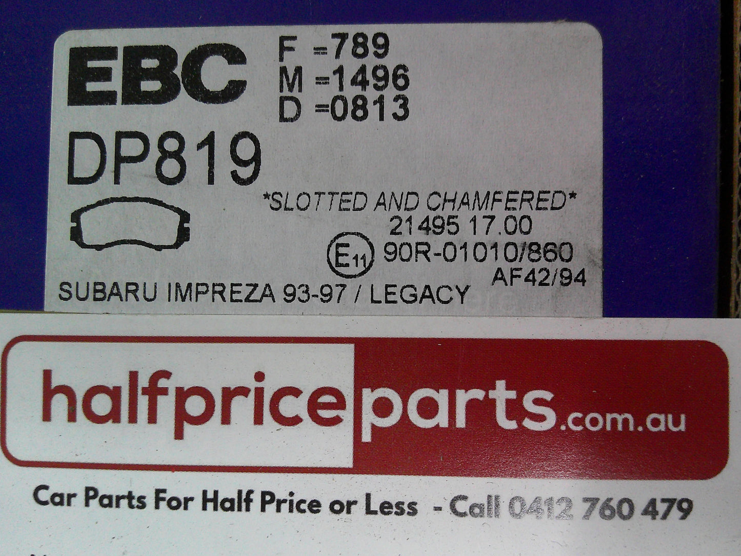 EBC Front Disc Brake Pad Set Suits Subaru Impreza/Legacy New Part