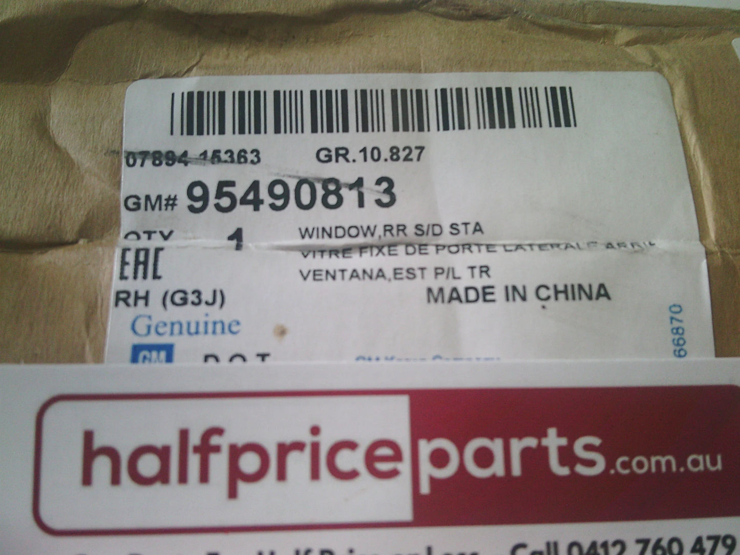 Holden JH Cruze Genuine Left Hand Rear Side Quarter Glass New Part