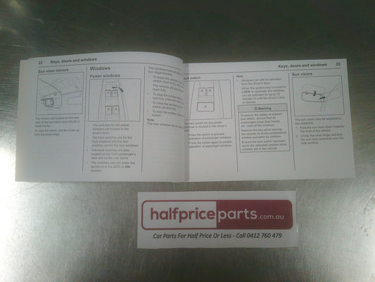 Holden CG Captiva 5 Series 2 Genuine Owners Manual New Part
