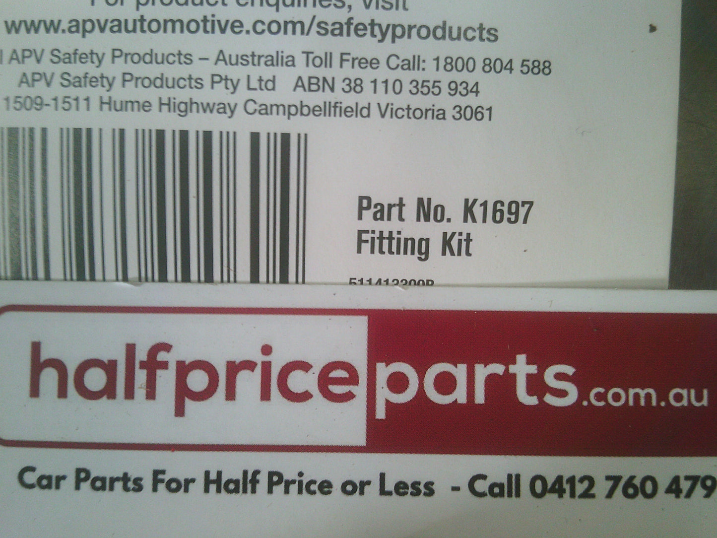 APV Child Restraint Anchor Bolt Fitting Kit New Part