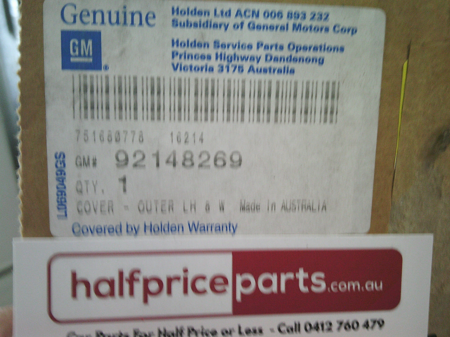 Holden VX/VY/VZ Commodore/WK/WL Statesman Genuine Left Hand Front Seat 8 Way Trim (Anthracite) New Part