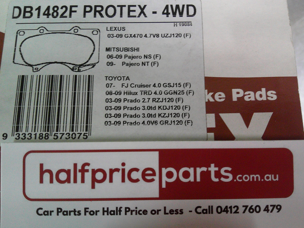 Protex Front Disc Brake Pad Set Suits Toyota Prado/Hilux/FJ Cruiser/Mitsubishi Pajero/NS/NT/Lexus GX470 New Part