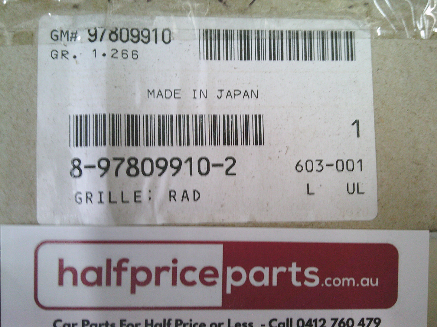 Holden Jackaroo Genuine Front Chrome/Black Grille Assembly New Part