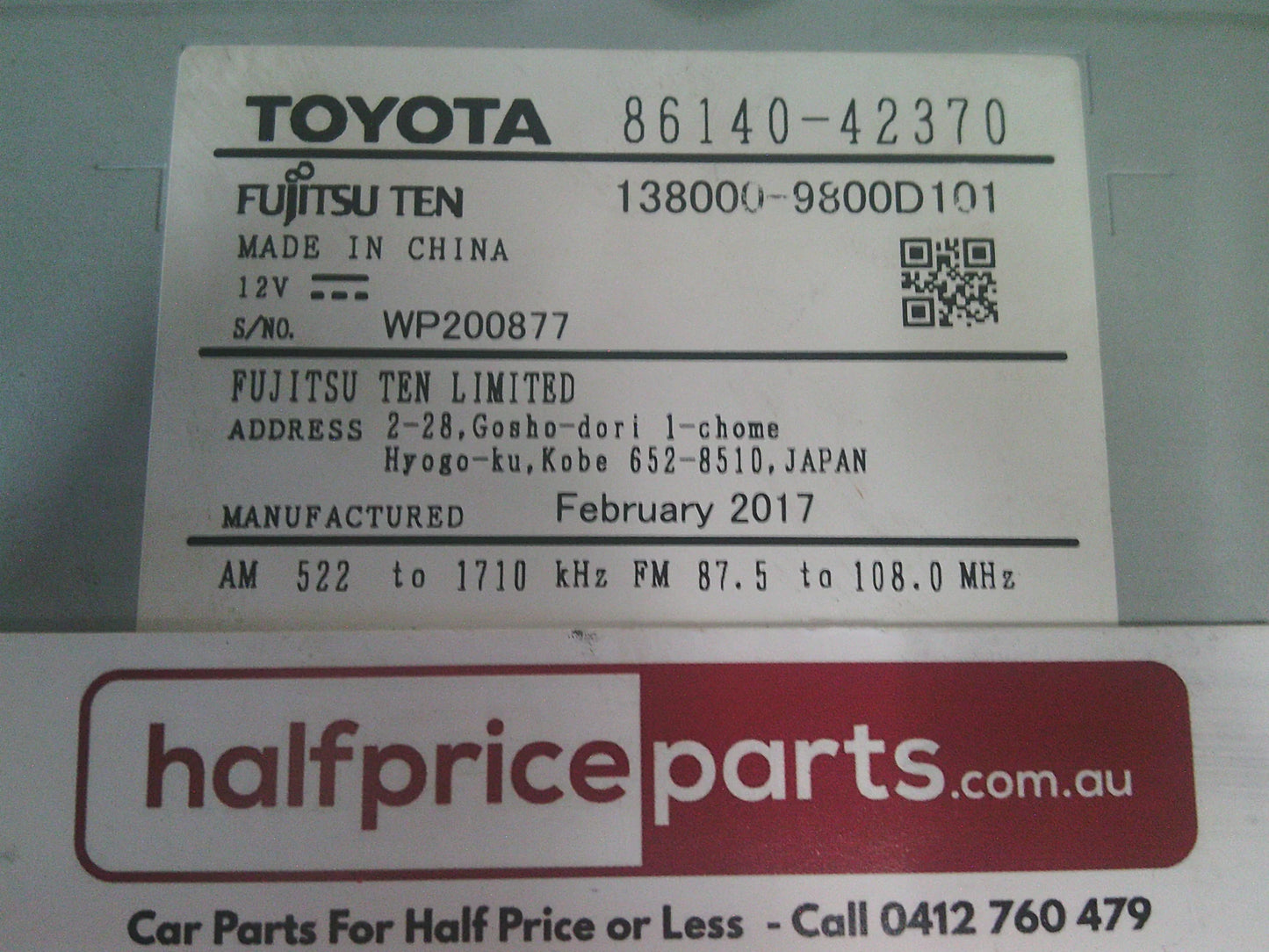 Toyota Rav4 Genuine AM/FM CD Player Blue Tooth And Phone Display Used Part