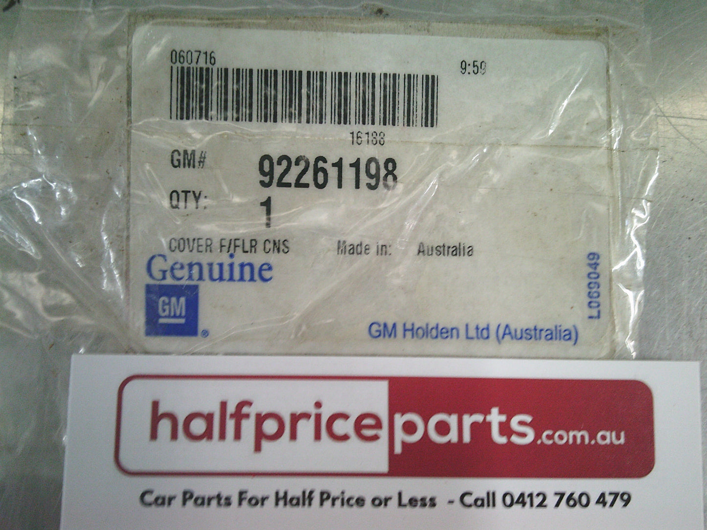 Holden VE Commodore Genuine Right Hand Lower Console Trim Face (Black) New Part