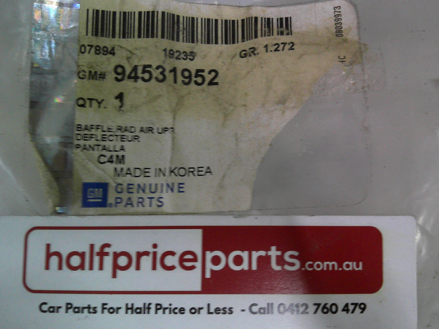 Holden Barina Spark Genuine Air Baffle Radiator Air Upper Deflector New Part