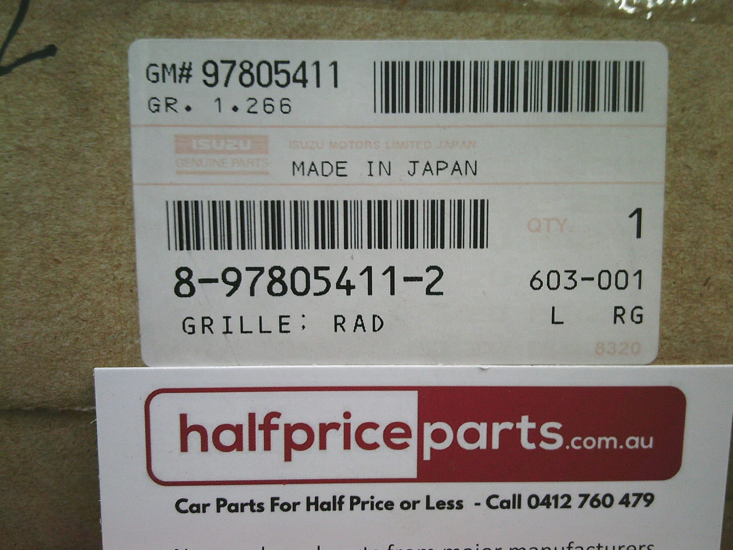 Holden Jackaroo Genuine Black Grille Assembly New Part