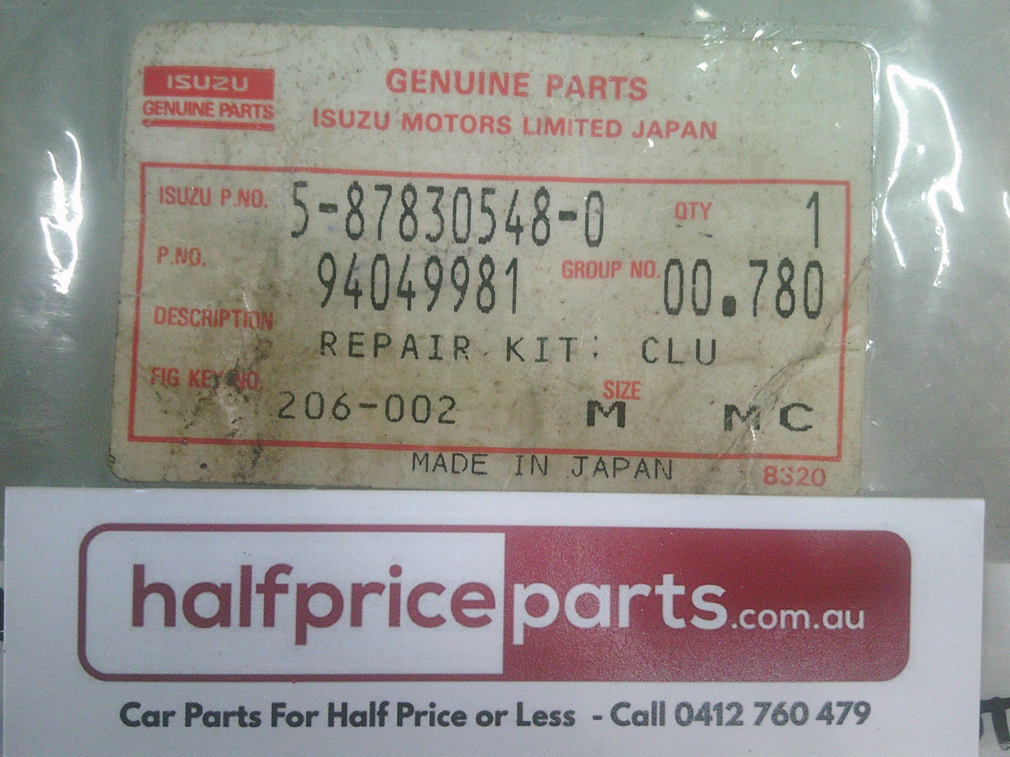 Holden TF Rodeo Genuine Clutch Save Cylinder Piston And Boot - New Part