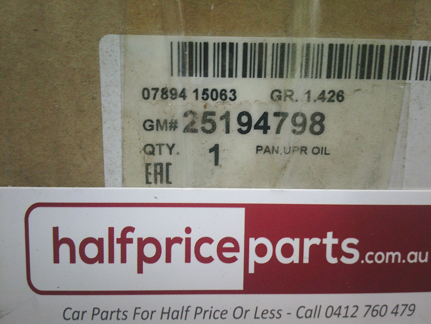 Holden JH Cruze 2.0L Genuine Upper Oil Pan - New Part