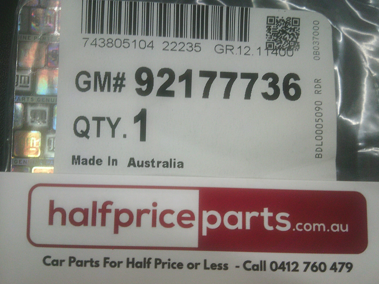 Holden VE-VF Genuine SS Door Emblem New Part