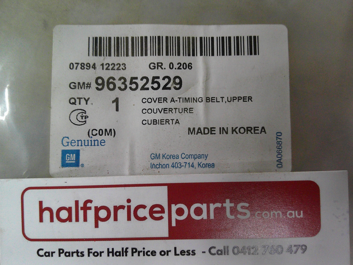 Daewoo Matiz Genuine Upper Timing Belt Upper Cover New Part