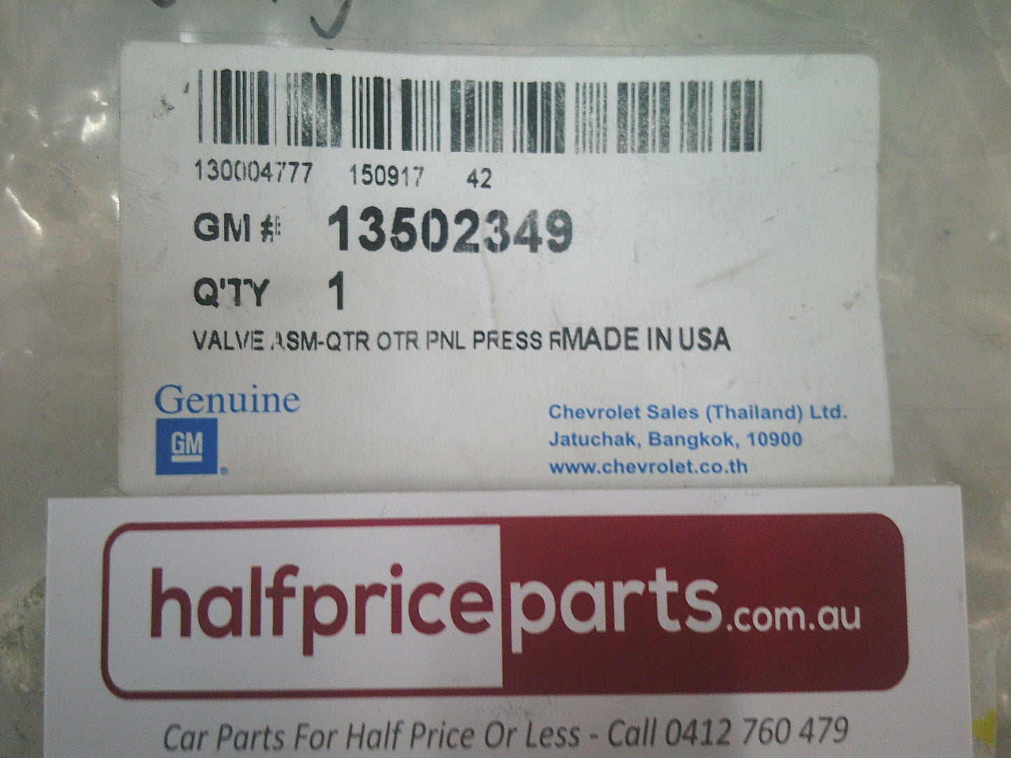 Holden Malibu Genuine Rear Quarter Panel Pressure Vent - New Part