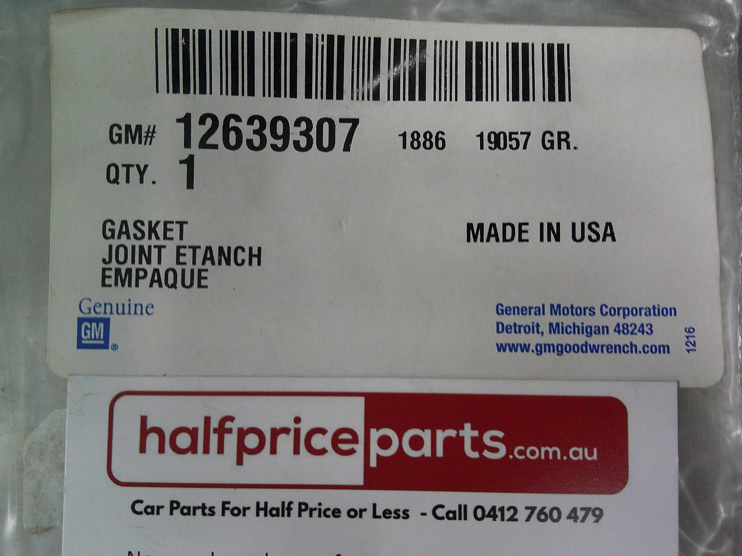 Holden VE/VF Commodore/WM Statesman/CG Captiva Genuine LPG Inlet Manifold Gasket New Part
