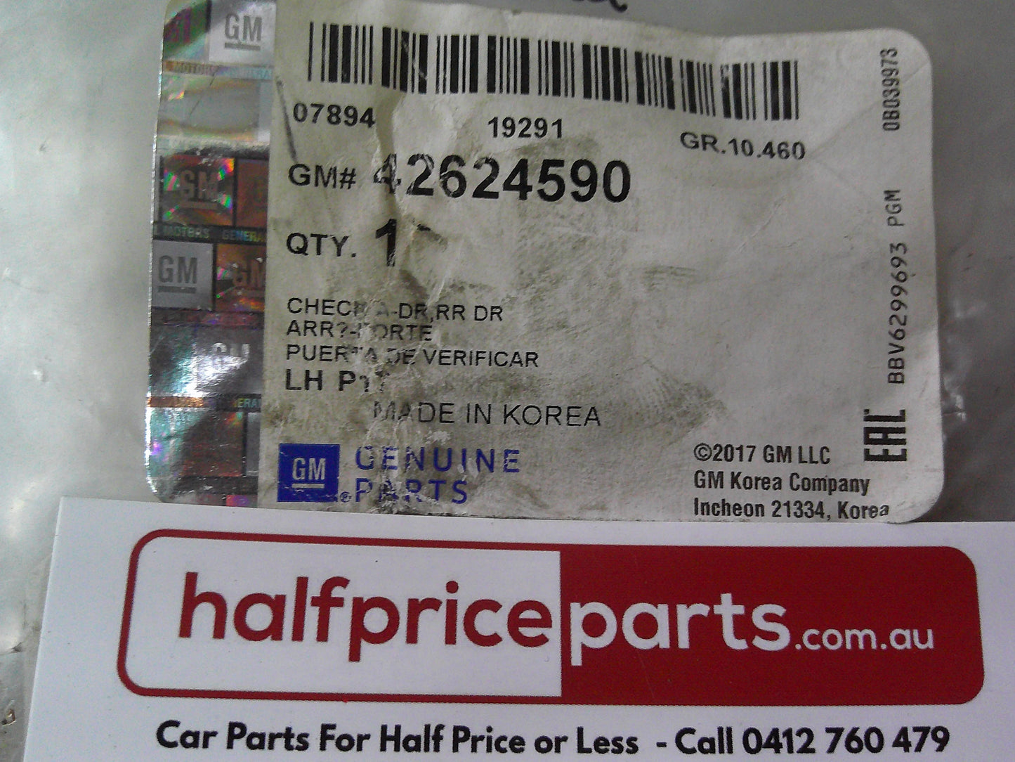 Holden TK Barina Genuine Rear Door Check Right Or Left New Part