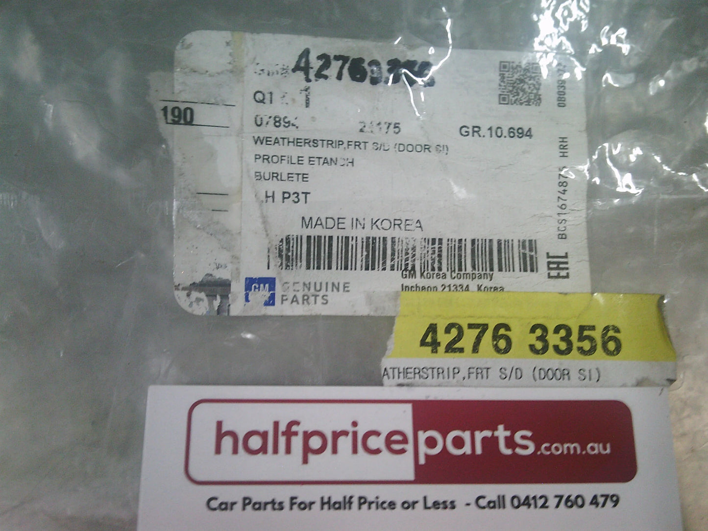 Holden Trax Genuine Left Hand Front Door Weatherstrip Seal New Part