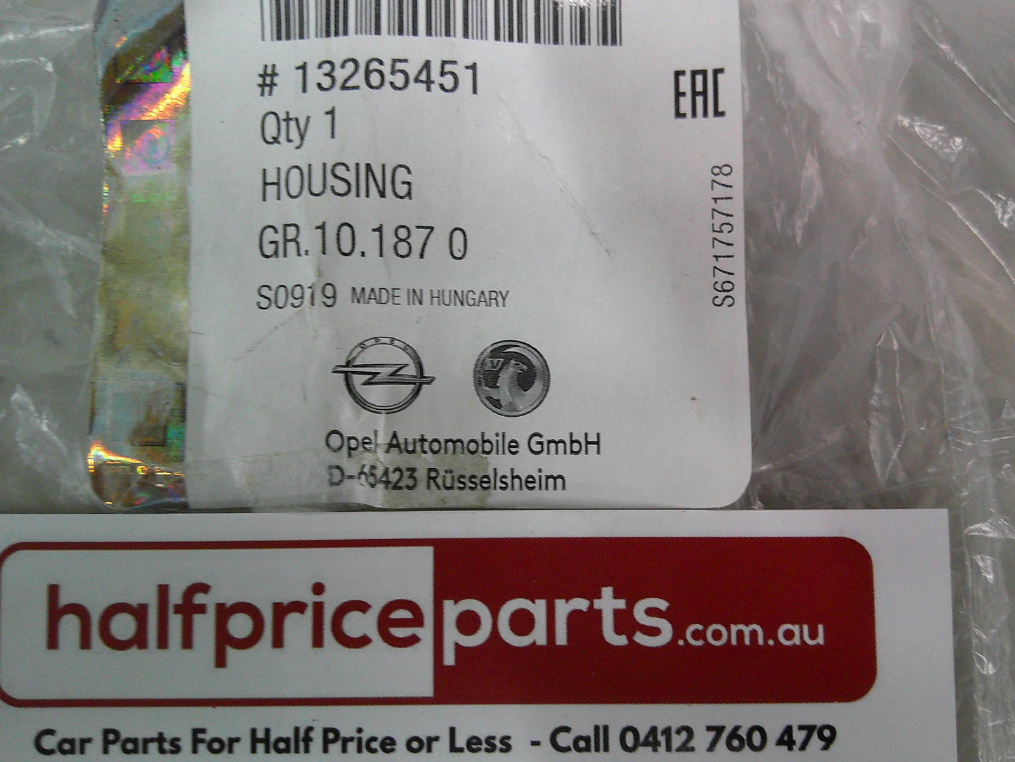 Holden Cascada Genuine Left Hand Outer Mirror Scalp (Unpainted) New Part