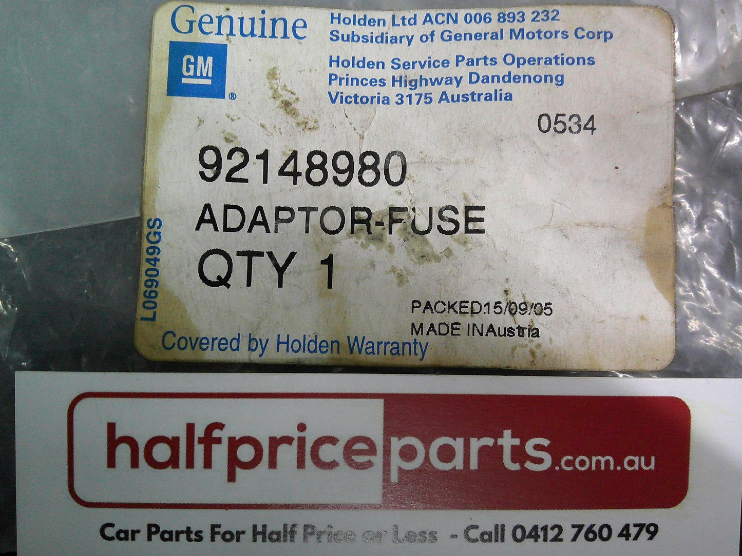 Holden RC Colorado Genuine Harness Engine Bay Fuse New Part