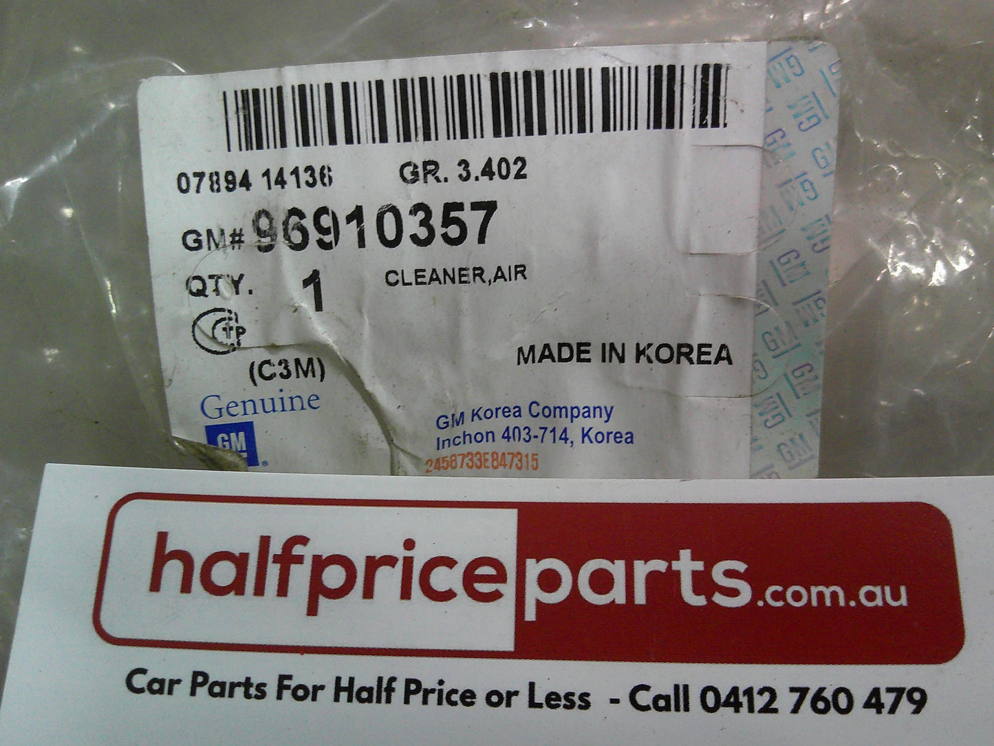 Holden Barina Spark Genuine Air Cleaner Assembly Upper And Lower With Filter New Part