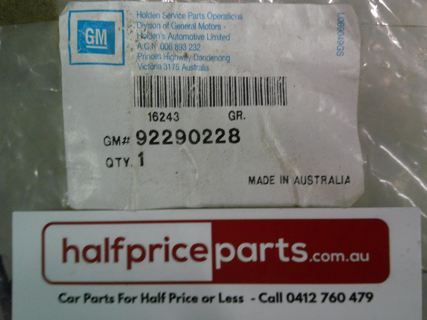Holden VF Commodore V8 Genuine Lower Air Box Lower Housing New Part