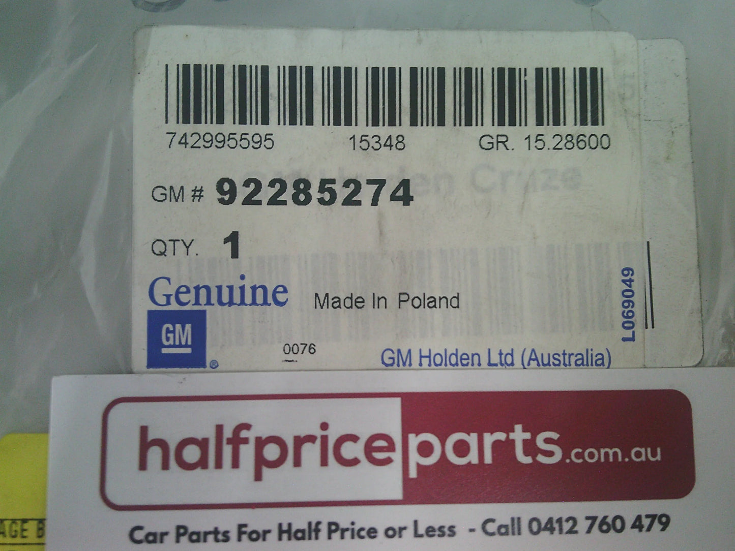 Holden JH Cruze Genuine Set Of Rear Carpet Mats (Rears ONLY) New Part