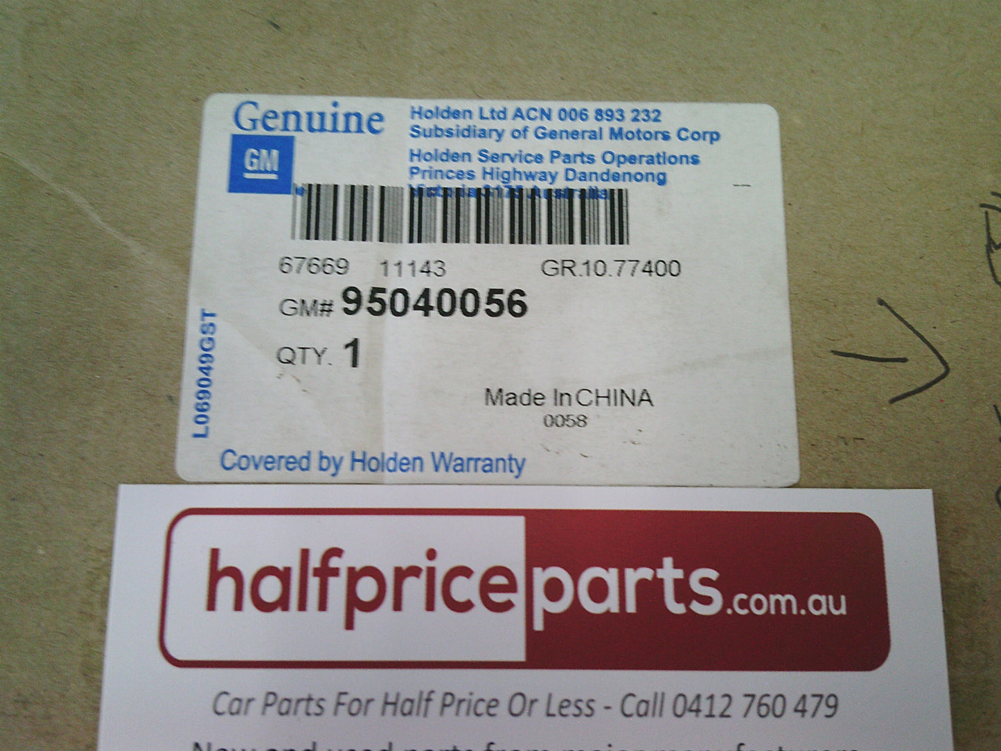 Holden JH Cruze Genuine Right Hand Side Rear Window Weather Strip New Part