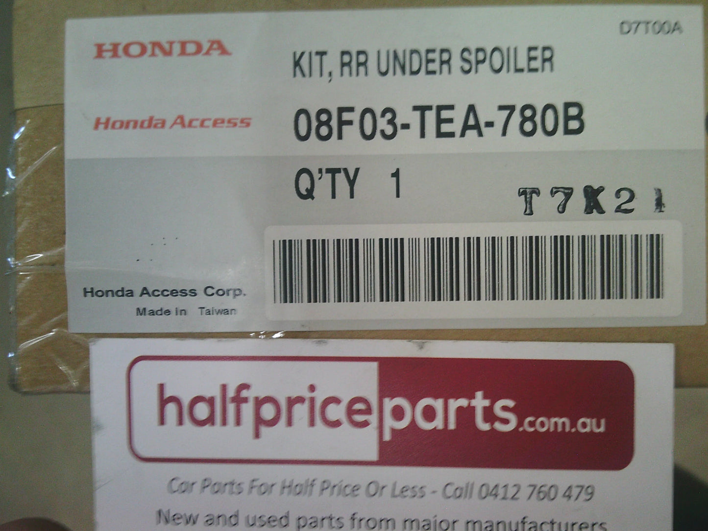 Honda Civic Hatch Genuine Center Rear Lower Spoiler (Rallye RED) New Part