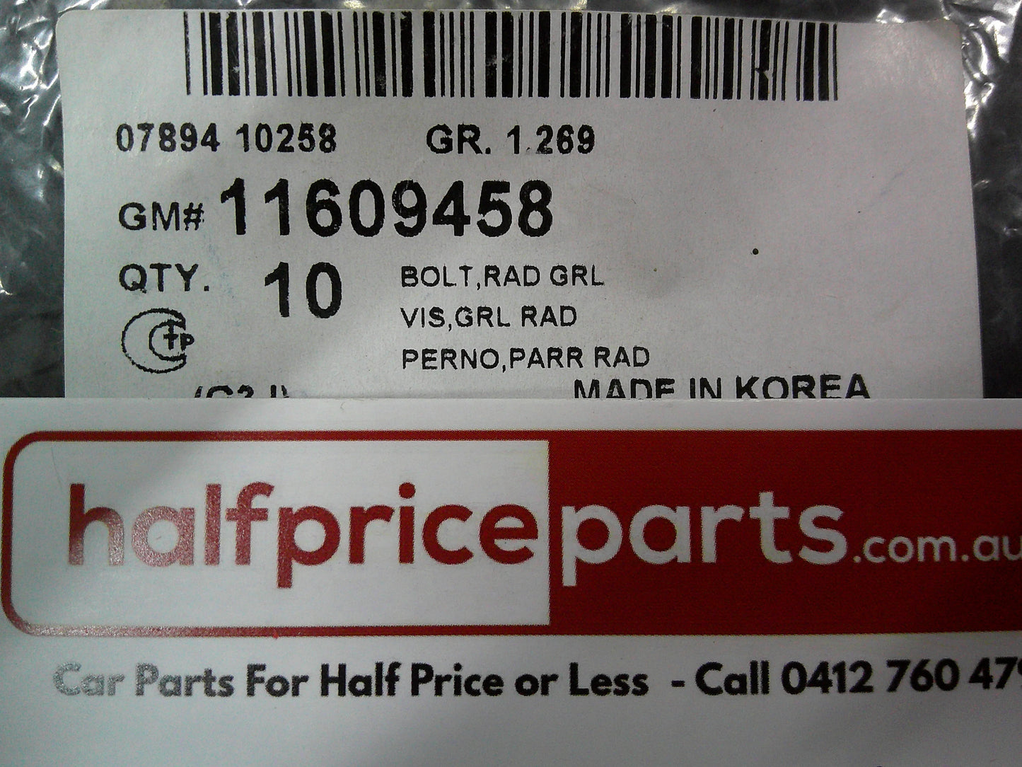 Holden BL Astra Genuine Radiator Grille Screw Pack New Part