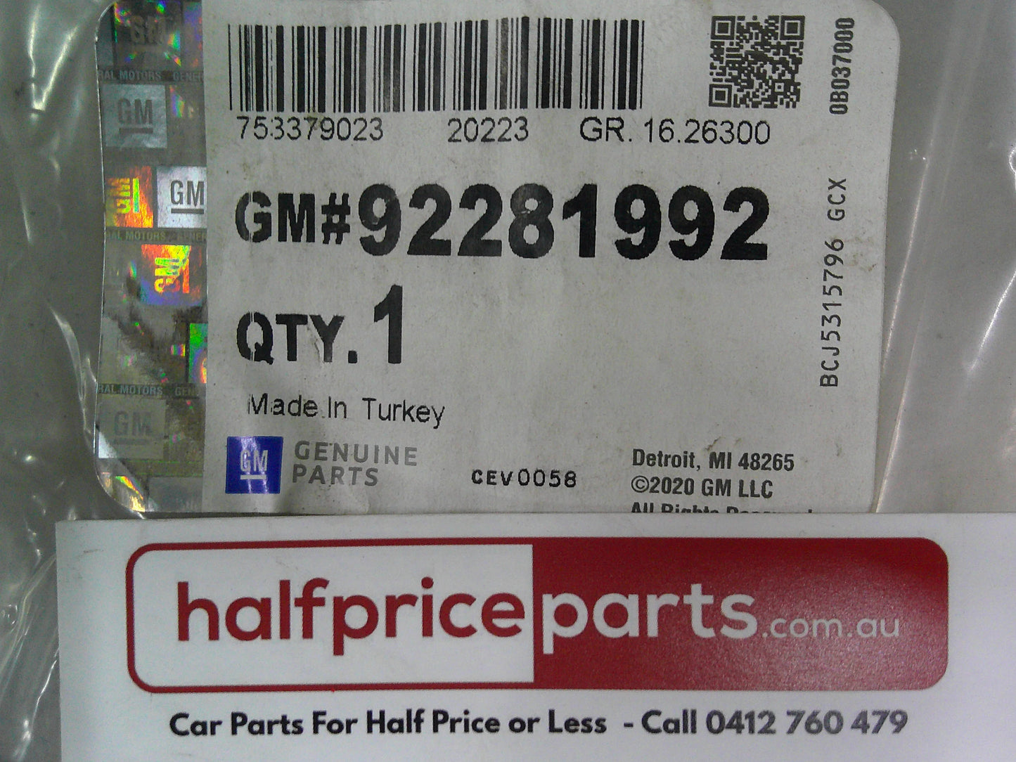 Holden VF SS Commodore Genuine Left Hand Front Window Door Glass Channel In Door Rubber New Part