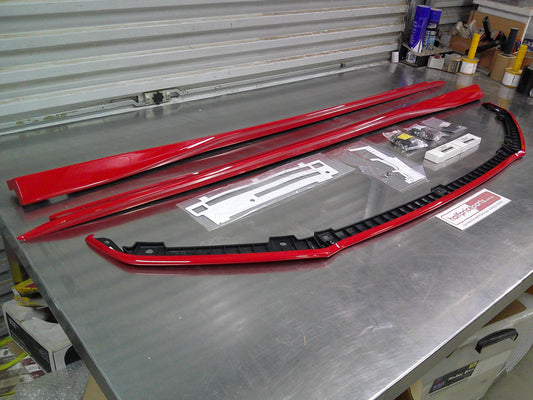 Honda Civic Hatch Back Genuine Red Pack Spoiler Kit (Front Lower Lip Left And Right Side Skirts Included Fitting Kit) New Part