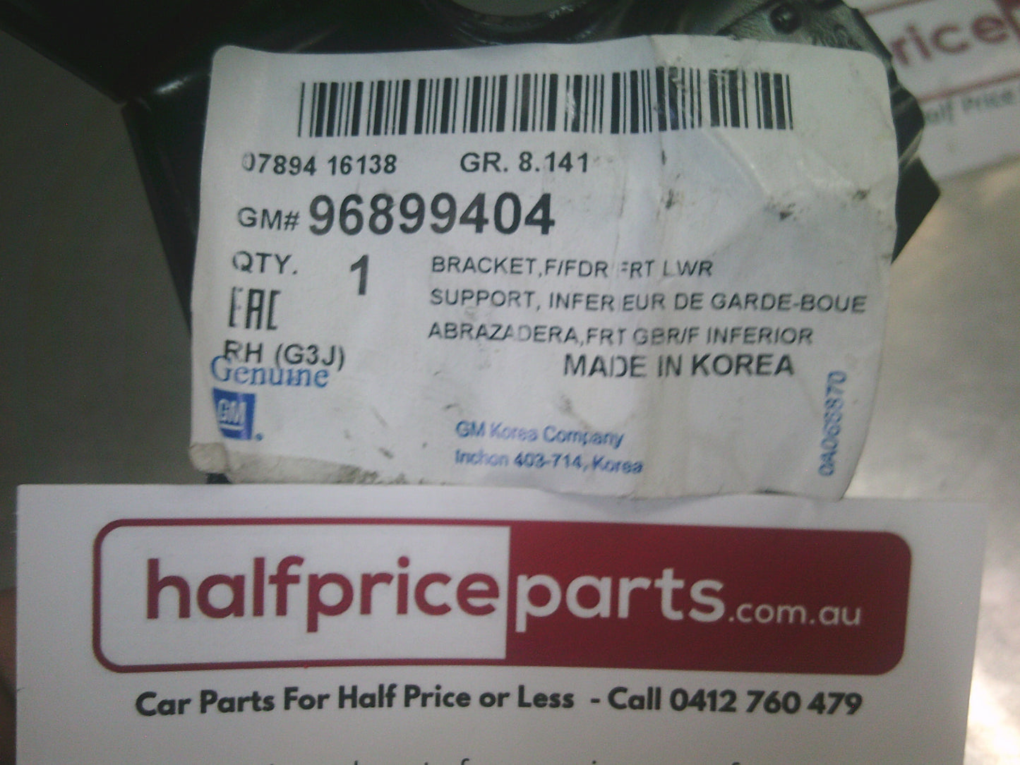 Holden JG Cruze Genuine Right Hand Front Wing Bracket - New Part